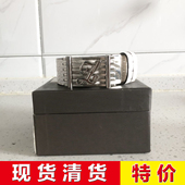 超 顶吉皮具 卡其色磨砂皮小牛皮手工腰带