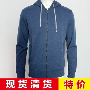 现货清货 蓝色连帽卫衣男 秋冬