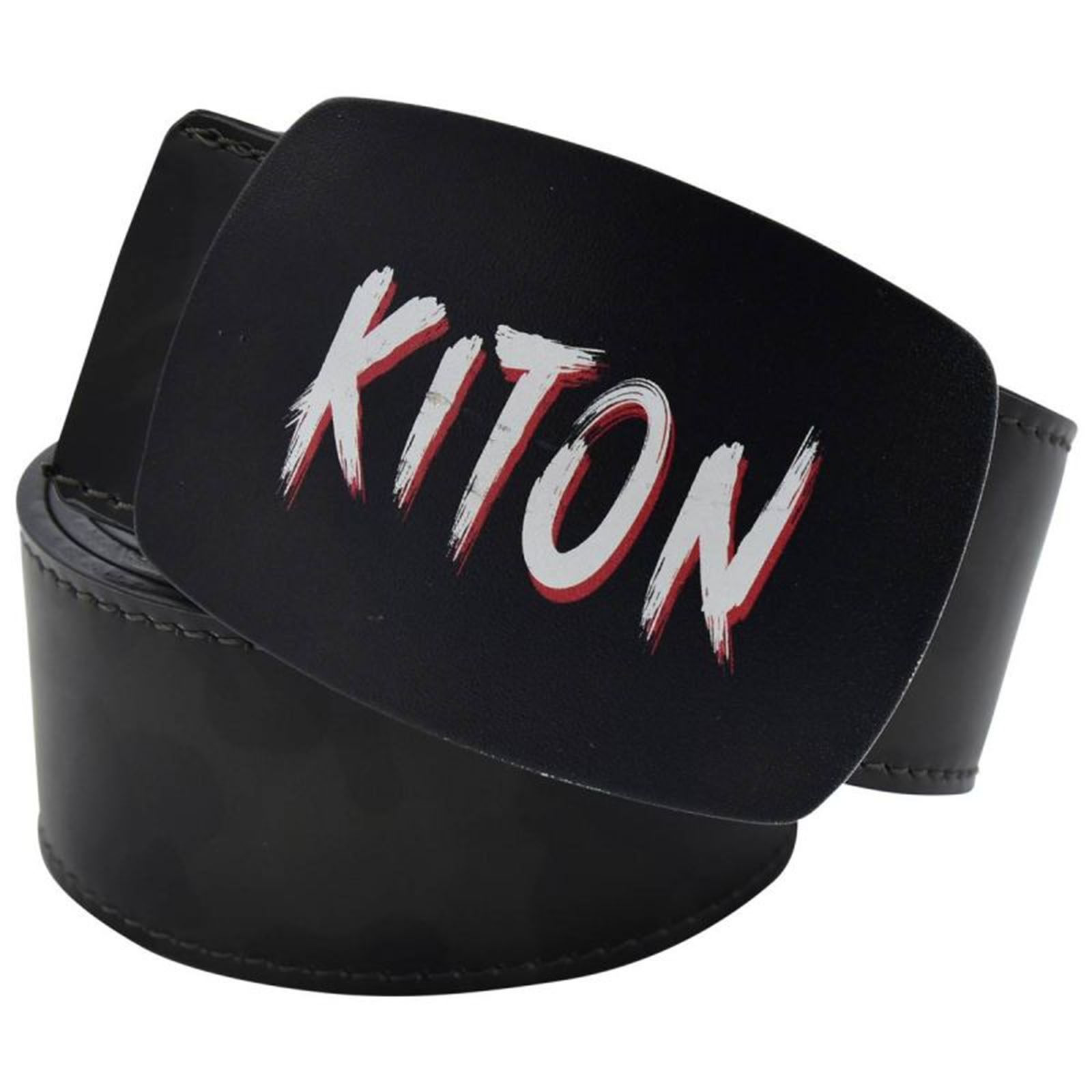 kiton 四季 钯金带扣 灰色小牛皮迷彩图案 手工腰带