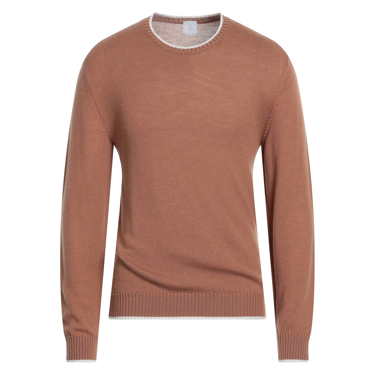 意大利产 小BC 经典一线 E 秋冬 撞色衣领 棕色 羊毛 圆领毛衣,男装,针织衫/毛衣,淘宝优惠券,粉丝福利购,淘宝优惠卷