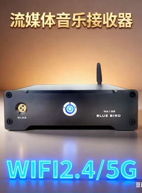 W100蓝鸟WIFI网络播放器串流机流媒体播放器airplay推送投播 roon