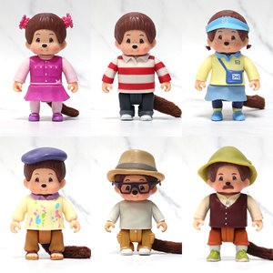 现货外贸尾货散货过家家儿童玩具银辉蒙奇奇可动公仔摆件模型