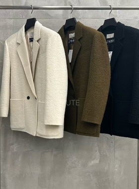 现折 25秋季新款韩国东大门MUTE时尚气质羊驼毛双排扣西装外套