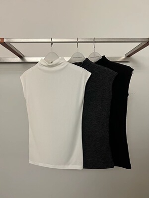 现 26春季新款韩国东大门london flat女韩系半高领纯色半袖T恤