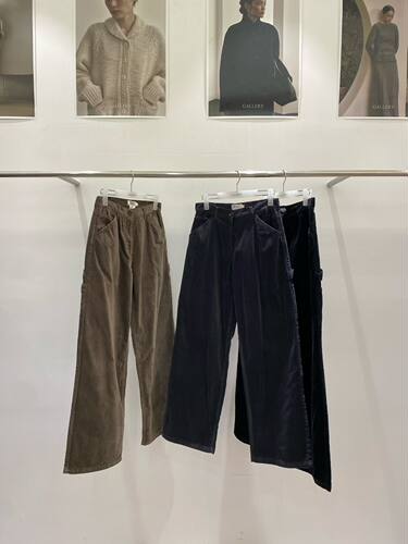 现 韩国东大门26秋冬新款gallery简约系扣高腰捏褶直筒休闲裤