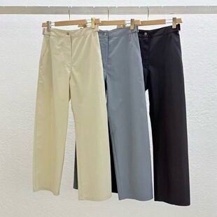 现 26春季新款韩国东大门STATEMENT纯色薄款直筒休闲裤