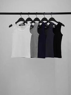 现 26春季新款韩国东大门OBJECT基础纯色修身百搭低圆领背心女