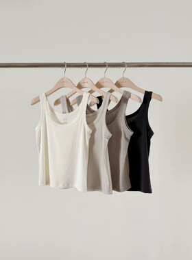 现 26春季新款韩国东大门ounce纯色u领女叠穿显瘦基础款吊带背心