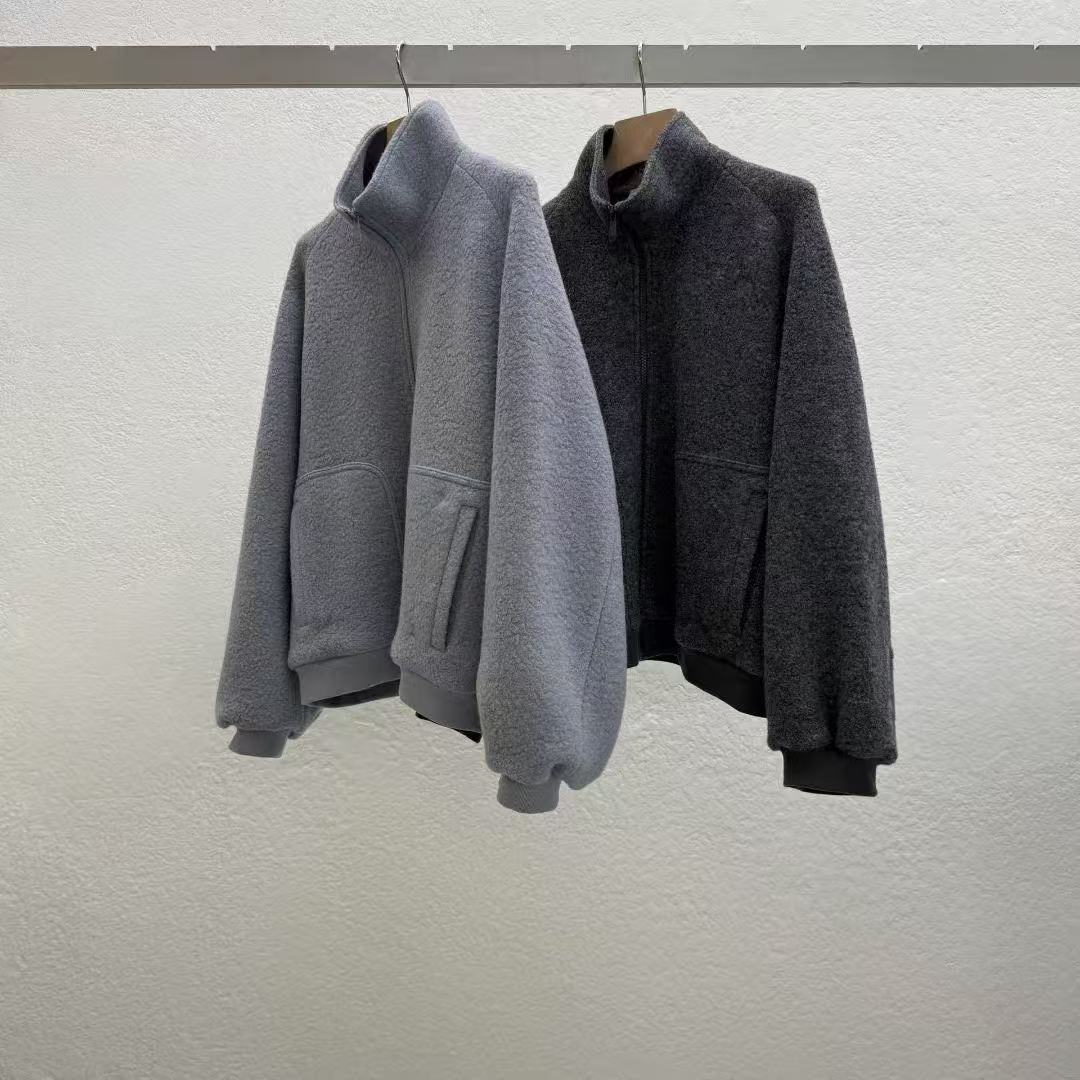 现 25秋冬新款韩国东大门STATEMENT羊毛58休闲宽松立领拉链外套