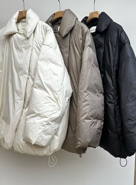 现 韩国东大门25冬季新款effervescent休闲翻领侧按扣加厚羽绒服