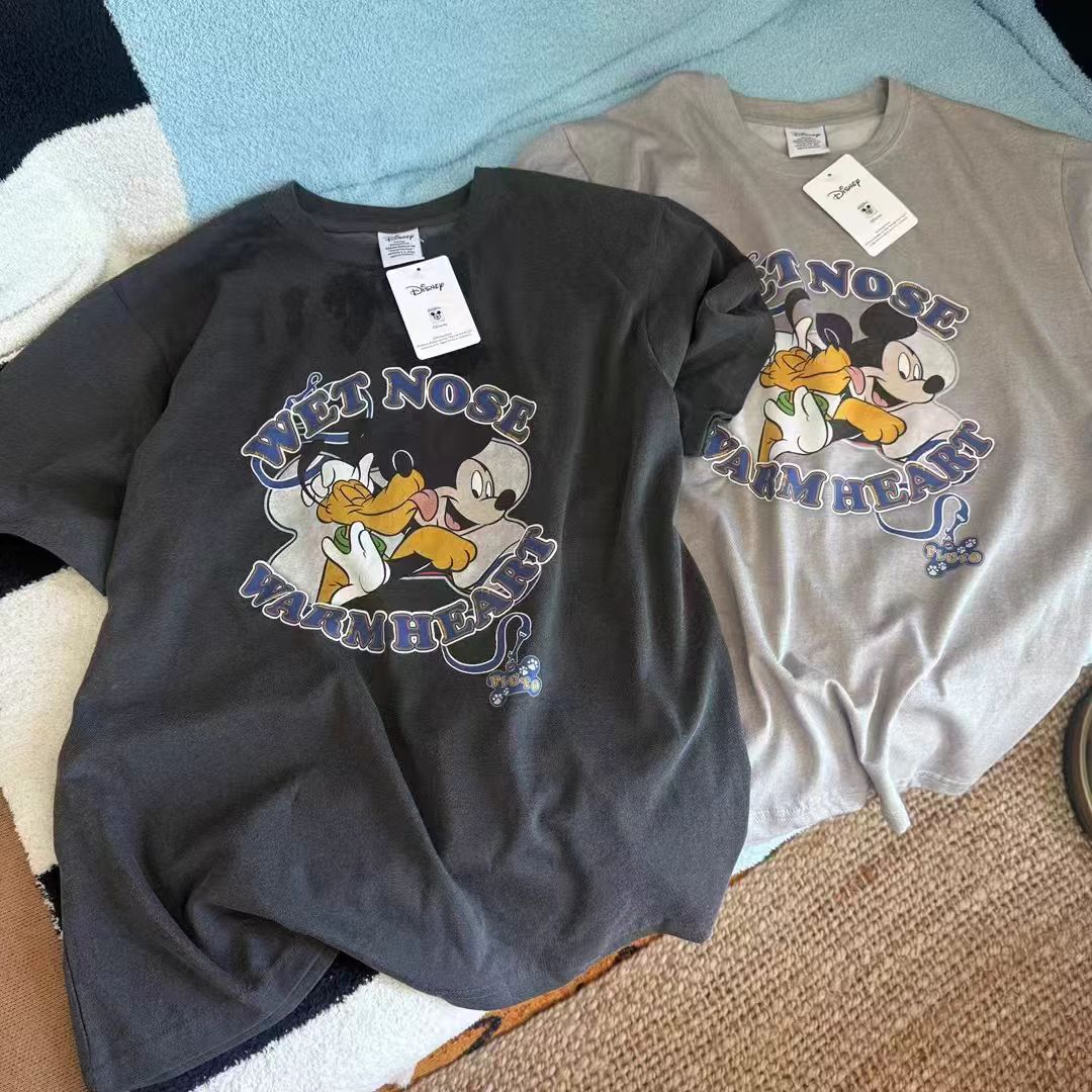 现 25夏季新款韩国东大门dohwaji卡通M奇字母印花休闲圆领短袖T恤