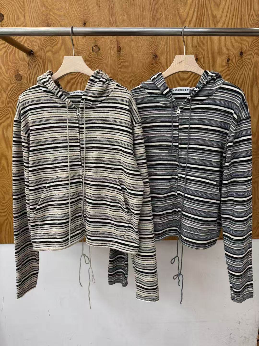 现 26春新款韩国东大门projectview女慵懒风连帽条纹抽绳拉链T恤,女装/女士精品,T恤,淘宝优惠券,粉丝福利购,淘宝优惠卷