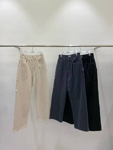 现 韩国东大门26秋冬新款现GALLERY水洗复古舒适棉直筒休闲裤女