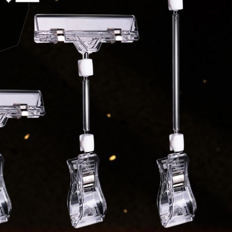 POP广告夹子透明爆炸贴水晶标价签价格牌双头便签夹零售店促销展