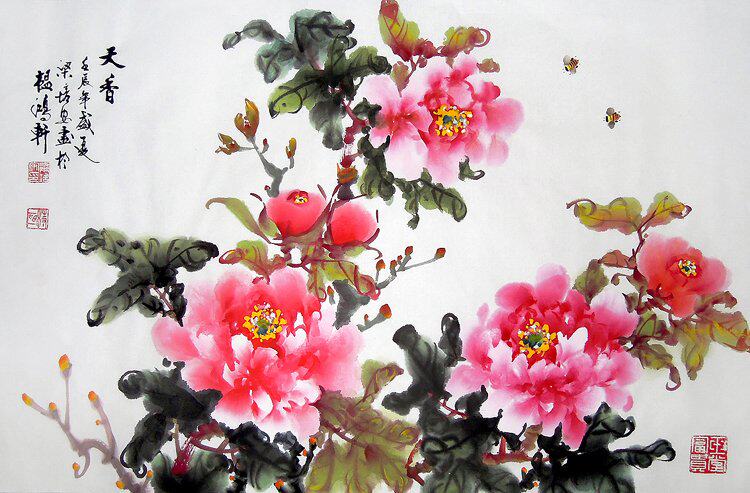 【画艺佳.字画】C20097国画花鸟.手绘精品牡丹《天香》(四尺开三)