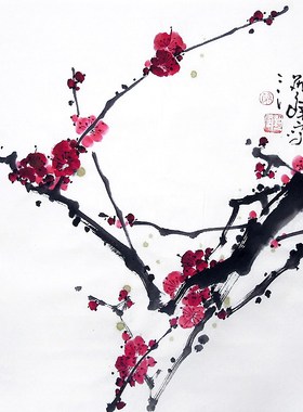 【画艺佳.字画书画】C26864孙艺群手绘花鸟国画.红梅.小三尺斗方