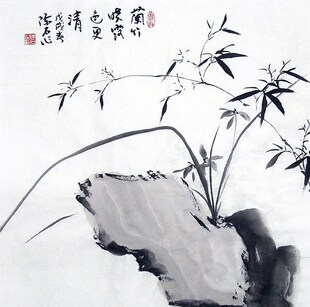 【画艺佳.字画书画】C26193陈石手绘写意花鸟国画.兰竹.三尺斗方