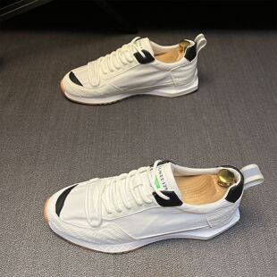 小白鞋男款2025年夏季新款布面透气帆布鞋百搭时尚休闲运动滑板鞋