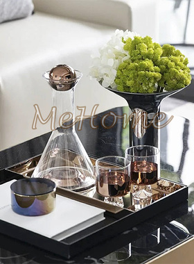 *MeHome*现代轻奢极简样板房民宿酒店客厅茶几软装配饰酒具花瓶