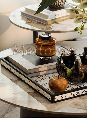 *MeHome*现代轻奢民宿酒店会所样板间客厅茶几软装搭配套装托盘