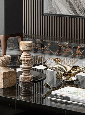 *MeHome*新中式侘寂风样板房酒店别墅客厅茶几工艺品摆件软装配饰