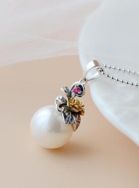 纳福阁银饰批发手工镶贝珠925纯