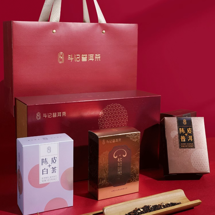斗记焖泡款礼盒装 松茸普洱 陈皮普洱 陈皮白茶 熟焖普洱