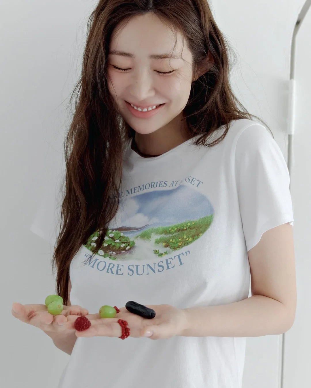 韩国小众plac正品24夏季限定清新减龄百搭印花车静媛同款白色t恤