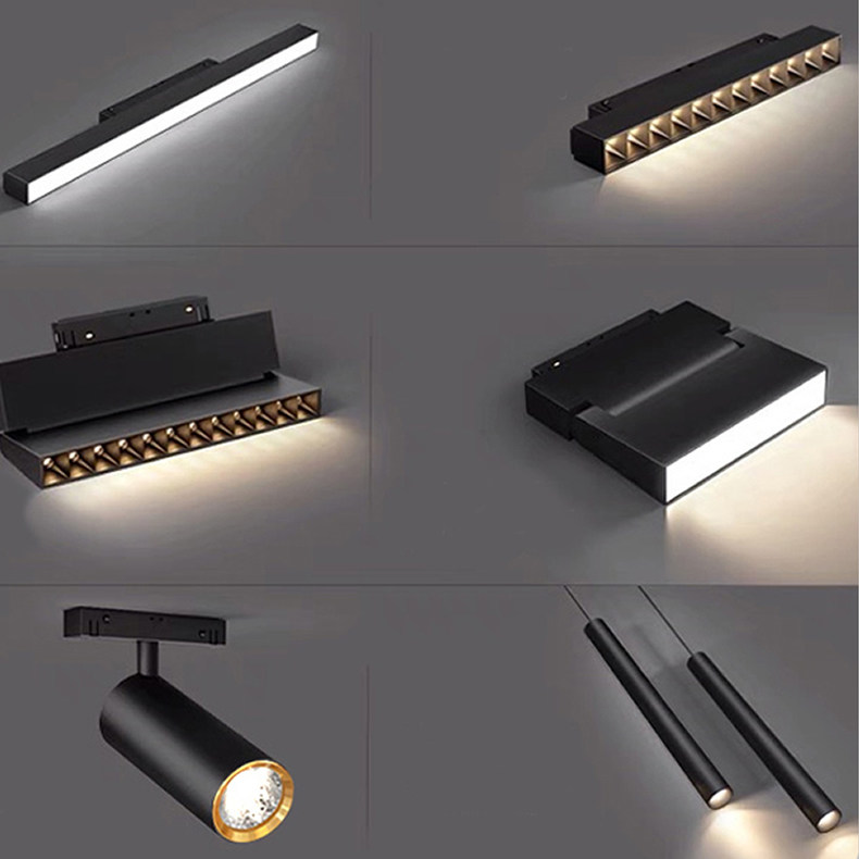 ast照明 加厚磁吸轨道灯 预埋无主灯设计 格栅灯 泛光灯