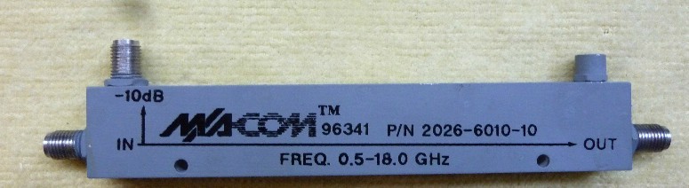 2026-6010-10 M/A-COM 0.5-18GHz 10dB 射频同轴宽带定向耦合器