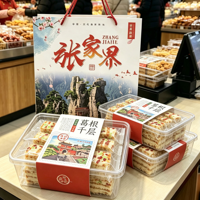湖南张家界特产葛根千层酥湘西传统小吃零食饼干糕点旅游送伴手礼