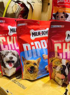 美国Milk Bone Chunks烘焙骨头饼干宠物狗狗进口零食牛肉培根340g