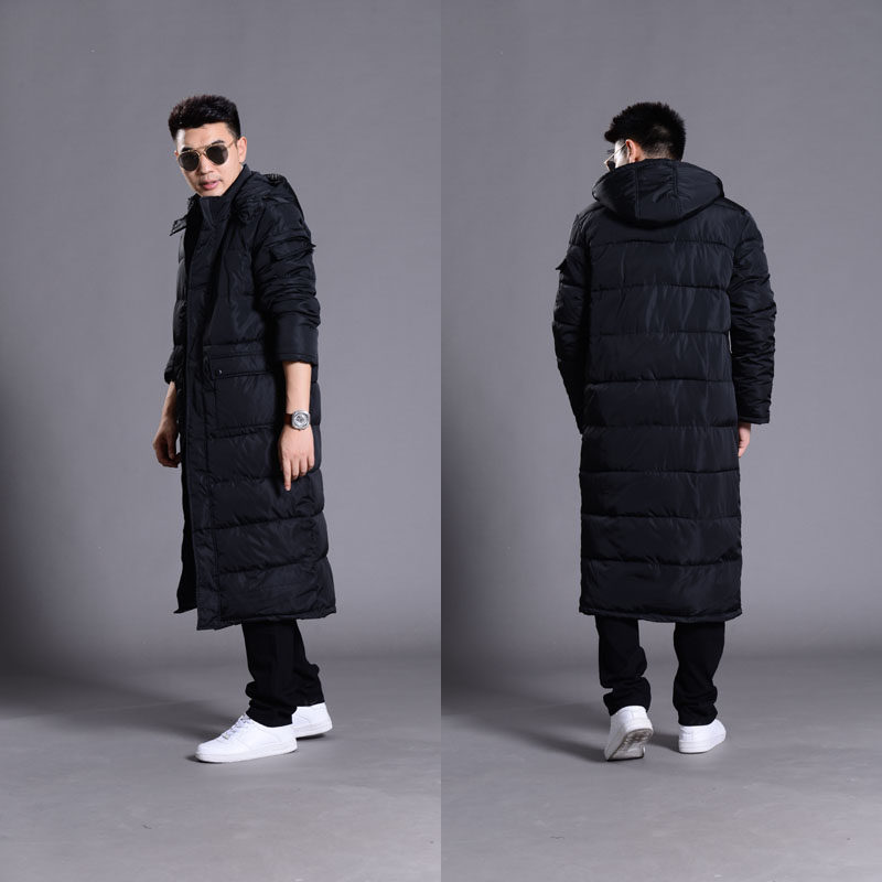 冬天新款男士加长加厚过膝超长款棉衣超长加大码带帽户外棉服大衣