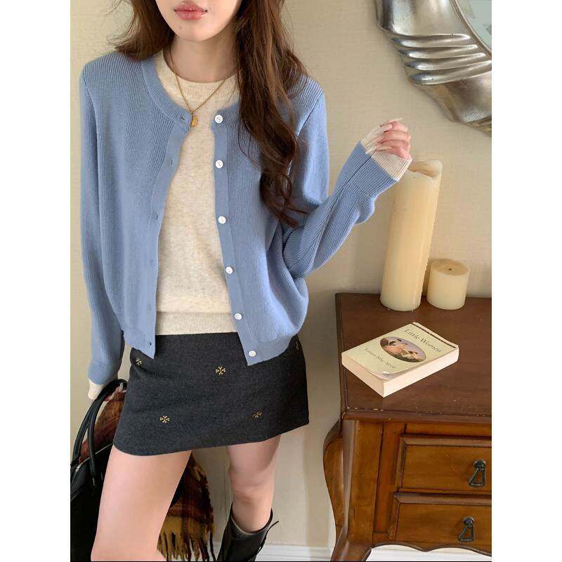 韩版高级新款2025 叠穿层次 羊毛兔毛混纺假两件拼接针织衫毛衣女,女装/女士精品,毛衣,淘宝优惠券,粉丝福利购,淘宝优惠卷