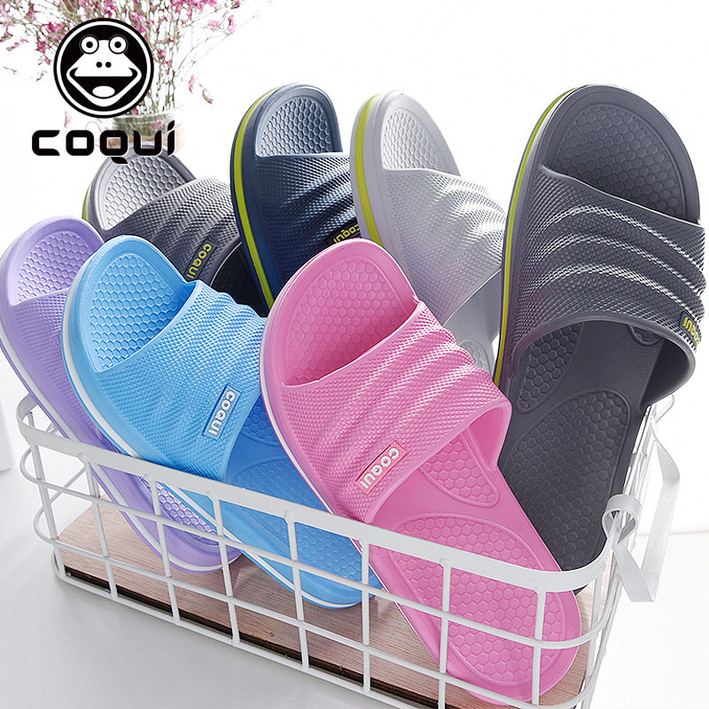 酷趣青蛙coqui凉拖鞋女夏季情侣室内轻便软底防滑洗澡浴室拖鞋男