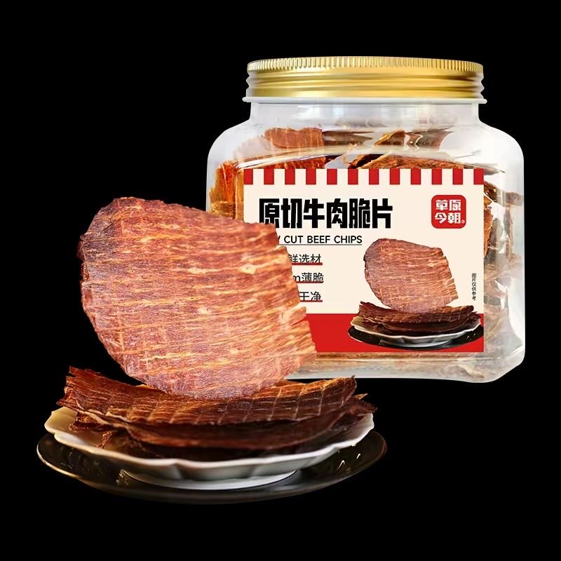 草原今朝  原切牛肉脆片60g内蒙特产风干牛肉手撕肉类休闲零食