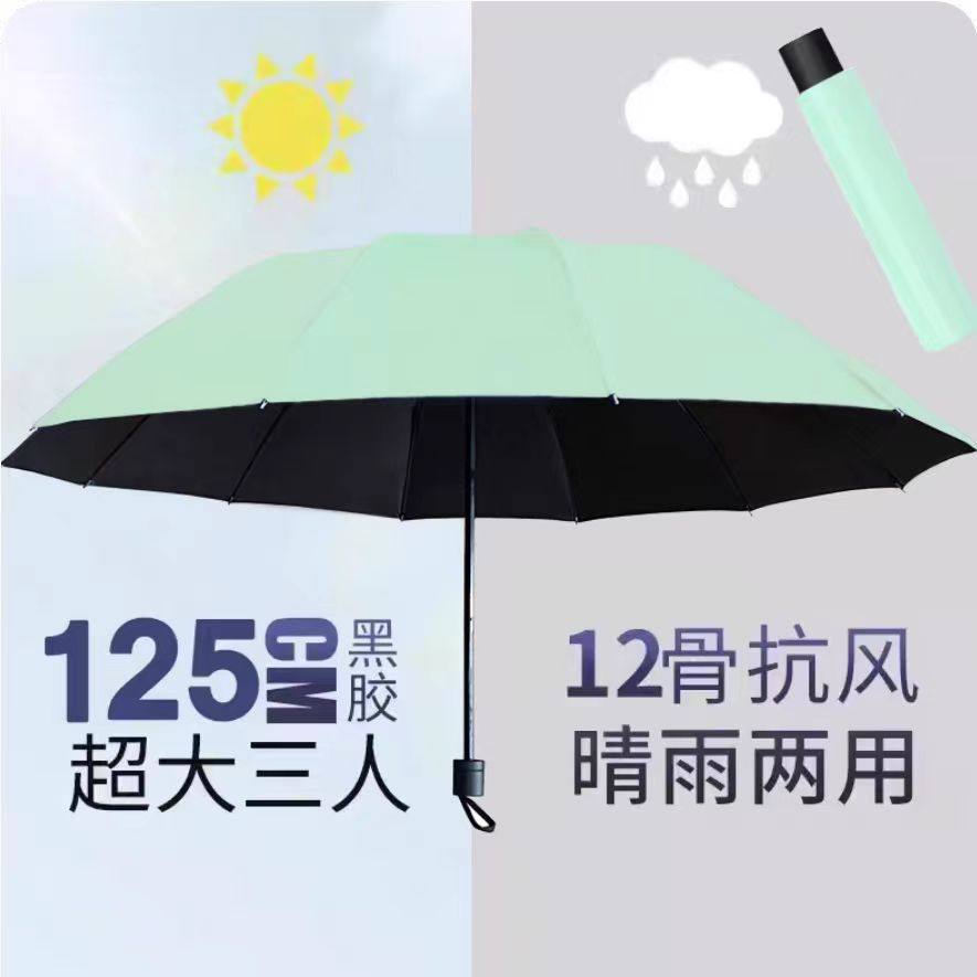 超大抗风加固折叠雨伞女晴雨两用商务黑胶防晒防紫外线遮阳太阳伞,居家日用,伞,淘宝优惠券,粉丝福利购,淘宝优惠卷
