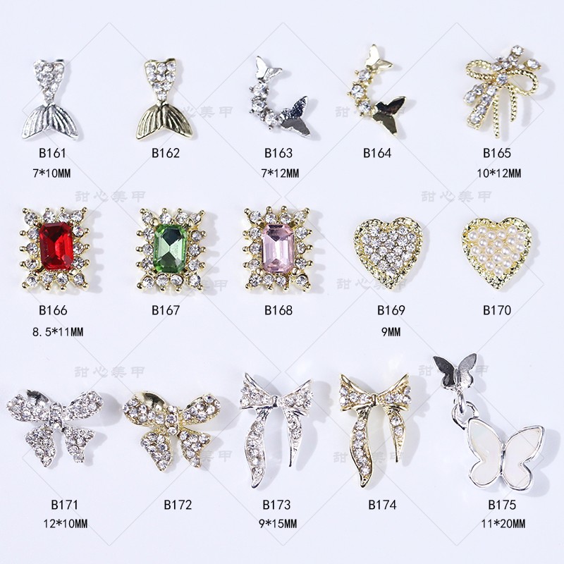 美甲镶钻立体飘带领结蝴蝶结饰品