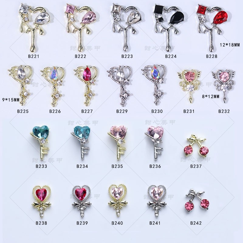 新款美甲合金钻饰品 美少女水冰月魔法棒合金钻穿戴美甲工具饰品