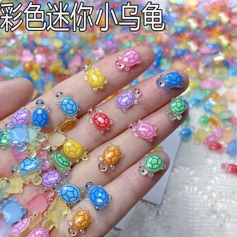 mini小乌龟树脂摆件diy奶油胶乌龟叠叠乐摆件美甲小乌龟美甲配件
