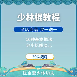少林棍教程全套视频合集武术功夫震山棍三十六齐眉棍自学入门
