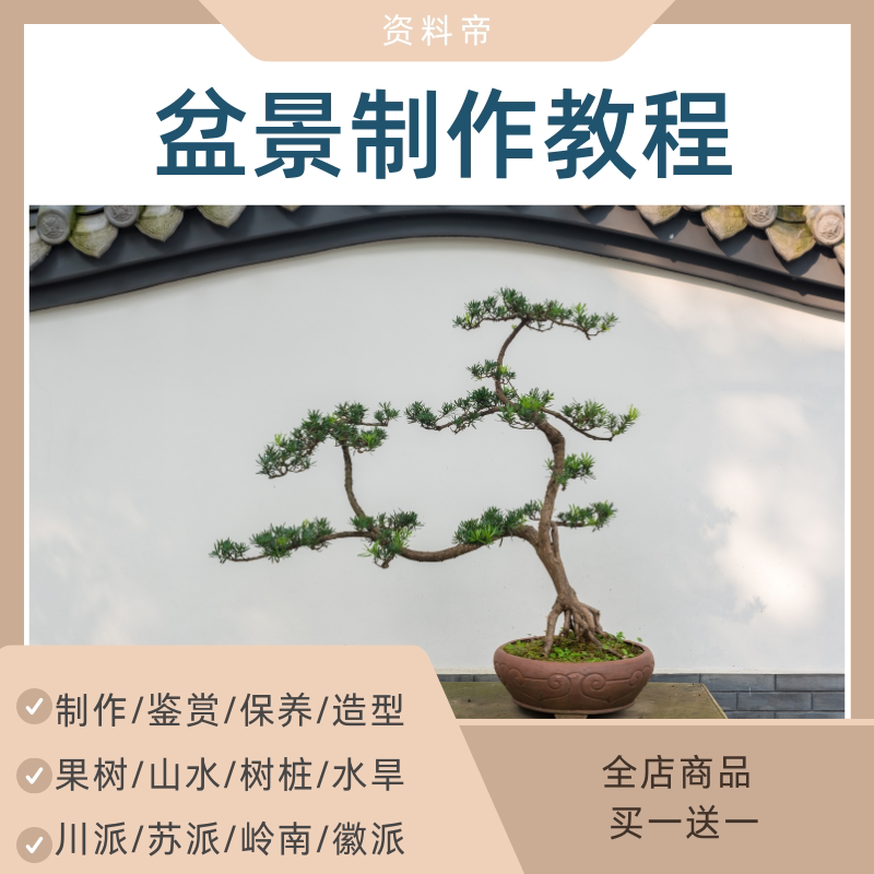 盆景视频教程全套造型制作技术教学ppt课件川派徽派岭南果树自学
