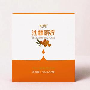 甘肃庆阳然萃沙棘原浆30ml*10袋鲜果冷压榨营养野生小果沙棘果油