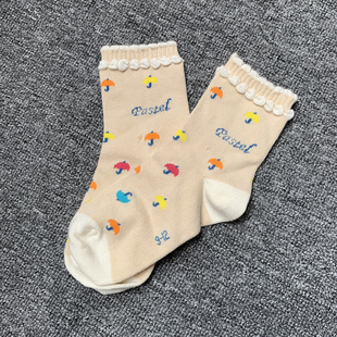 外贸原单女童小女孩秋冬款厚袜棉袜运动袜袜子 袜底长15CM