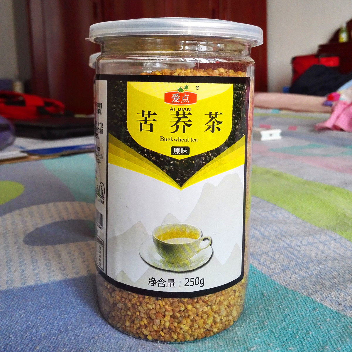 买1送1爱点黄金苦荞茶原味250g罐可当零食无添加冷热冲饮谷物包邮