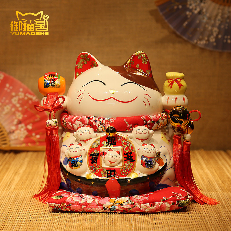 招财猫摆件陶瓷存钱罐开业礼品