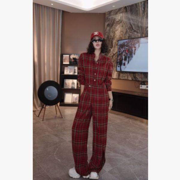 王火火&设计师新款撞色格子高腰气质阔腿连体裤 28HH0131,女装/女士精品,连体衣/裤,淘宝优惠券,粉丝福利购,淘宝优惠卷