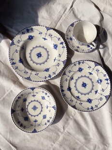 MoonRiver唐纹花草牛排盘米饭碗面碗咖啡杯加碟中西餐菜盘