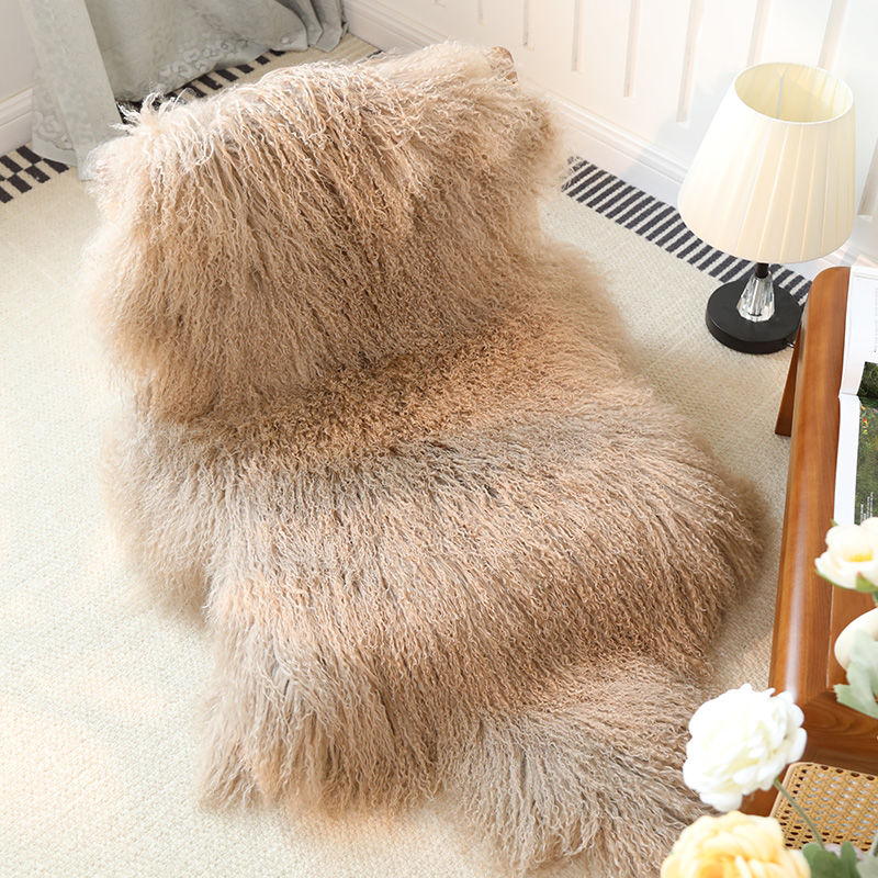 龙沐宁夏滩羊毛整张羊皮椅子垫
