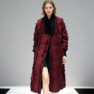 卡米兰2025冬新款新中式国风水貂毛领皮草鹅绒羽绒服女中长款外套